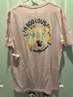 NEW NWT Disney Parks WDW Fa-Boo-Lous Pink Halloween Ghost Tee T-Shirt Size M